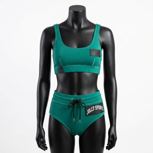 Mint Green Nylon Spandex 220 GSM Women <b>Bikini</b> <b>Set</b> Rhinestone Heat Transfer Custom Logo Swimwear Women <b>Bikinis</b> <b>set</b> - Product Image 3