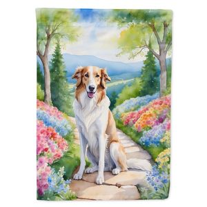 Borzoï Spring Path Garden Flag Multicolor Mailbox Bannière décorative de jardin pour Patio Artwork et parterres de fleurs pour petits espaces - Product Image 1