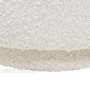 Snugge moderne rond Boucle pouf rembourré pour salon repose-pieds ou siège personnalisable élégant Accent tabouret Design - Product Image 4