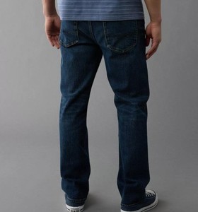 กางเกงยีนส์เดนิมสำหรับผู้ชายทรงสลิมฟิตเอวกลางทรงตรงสตรีทแวร์ฮิปฮอปปักลายสีพื้น - Product Image 4