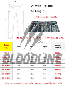 Pantalones Cargo de Mezclilla Lavada a la Piedra para Hombre BLOODLINE, Cintura Media, Corte Holgado, Estilo Urbano, Jeans de Algodón para Otoño - Product Image 6