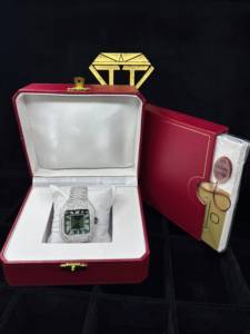 Montre mécanique de luxe personnalisée Style Hip Hop Carré glacé complet Moissanite Cadran de date classique avec diamant Acier inoxydable romain noir - Product Image 6