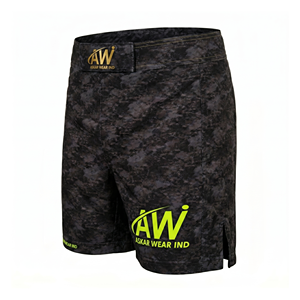 กางเกง MMA ยี่ห้อ Askar Wear รุ่น Ind สำหรับผู้ชาย สีดำ น้ำเงิน เหลือง พิมพ์ลายแบบ Sublimation แห้งเร็ว กระชับรูปทรง สำหรับกีฬาต่อสู้แบบผสมผสาน - Product Image 2
