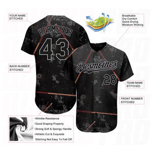 Custom Sublimated Baseball Jersey Yourteams 00 Moisture Wicking Polyester Men's Short Sleeve Regular Fit Adult All Seasons - Product Image 3