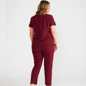 Traje de Enfermería de Punto de Alta Calidad 2026, 72% Poliéster/21% Rayón/7% Elastano, Corte Ajustado, Elástico, con Múltiples Bolsillos y Manga Corta - Product Image 4