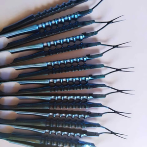 Pinzas para Capsulorrexis, Forma Angular, 12.5cm, Instrumento Quirúrgico Manual, Aleación de Titanio, Pinzas para Tejidos de Cirugía General, CE - Product Image 1