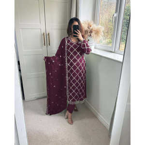 Beau haut et bas pour femmes avec Dupatta fantaisie pour les fêtes - Product Image 6