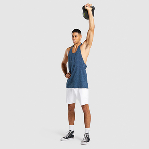 <b>Men's</b> Fitness <b>Vest</b> <b>Stringers</b> Gym Wear Tank Top Singlet Elastic Breathable and Quick-Drying 100% Cotton Sleeveless - Product Image 3