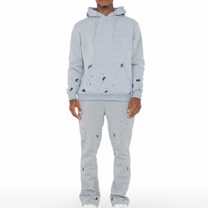 Conjunto Deportivo Informal para Hombre, Color Gris, con Capucha, Ecológico, Estampado Digital, Sudadera y Pantalones Largos de Corte Regular, para Otoño - Product Image 3