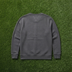 <b>Men's</b> Charcoal <b>Grey</b> Crewneck <b>Sweatshirt</b> Minimalist Pullover Casual Streetwear Long Sleeve Cuffed Custom <b>Sweatshirt</b> - Product Image 6