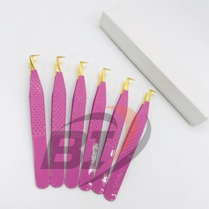 แหนบต่อขนตาสแตนเลสสีชมพูสุดฮอตแบบมืออาชีพทำจากเส้นใยสีทองพร้อมจุกปรับระดับเสียงที่ยั่งยืนเป็นมิตรกับสิ่งแวดล้อม - Product Image 5