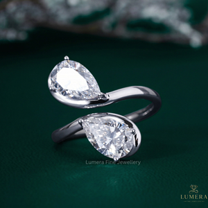 Anillo de Diamante Cultivado en Laboratorio con Corte Pera de 2.55 Quilates, Color DE, Claridad VS VVS, Oro Sólido de 9K, 10K, 14K, 18K, Anillo de Compromiso o Nupcial Solitario - Product Image 1