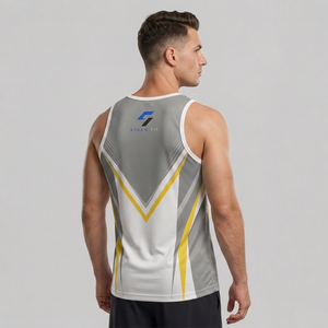 Débardeur sans manches pour homme Storm Fit, impression sublimée, 100 % polyester, séchage rapide, col rond, vêtements de sport pour la gym et les entraînements - Product Image 5