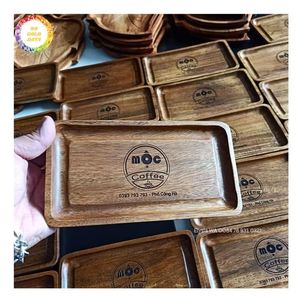 ชามไม้ทำมือรักษ์โลก แกะสลักลายธรรมชาติ ถาดเสิร์ฟตกแต่ง ถาดใส่ปลา ผลไม้ สลัด ขนม ขายส่ง - Product Image 5