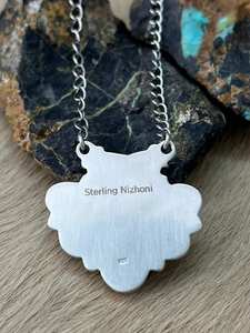 Handmade Blackjack Turquoise <b>Necklace</b> Sterling Silver Boho Southwestern <b>Statement</b> Jewelry Gift for Her - Product Image 5