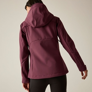 OEM <b>Women</b> Hooded Softshell <b>Jacket</b> Casual Outdoor Wind Resistant Full Zip Utility Pocket Lightweight Performance Outerwear Wear - Product Image 2