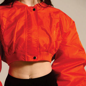 Chaqueta Bomber Corta para Mujer, Ligera, de Nailon, Cortavientos, Estilo Urbano, Chaqueta Corta, Marca Privada, OEM, Venta al por Mayor, Ropa Exterior de Moda - Product Image 2