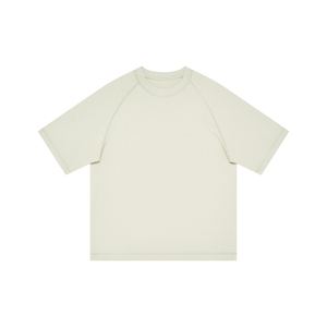 T-shirt à manches courtes col rond pour homme, couleur unie, tricoté, coupe classique, décontracté, noir uni - Product Image 3