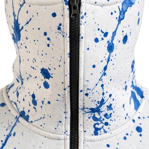NEXTEX Unisex Paint Splatter Zip Up Hoodie White Blue Ninja <b>Face</b> <b>Mask</b> Hooded Jacket - Product Image 5