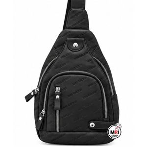 Minimalist Style MRI GROUP <b>Black</b> PU High Quality Leather Letter Pattern Crossbody <b>Bag</b> with Zipper Closure Single Strap Daily Use - Product Image 1
