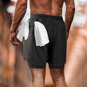 Men's Gym Fitness Breathable <b>Drawstring</b> Elastic 2 in 1 Double Layer Mesh Shorts with Pockets Jogger Custom Logo Shorts - Product Image 1