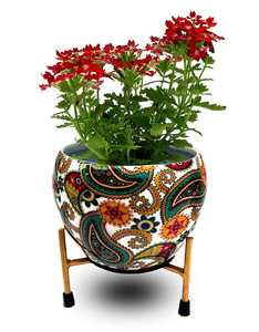 Macetas Metálicas Multicolores con Soporte, Modernas y Decorativas para Interiores, para Mesa, Sala de Estar, Balcón, Jardín u Oficina - Product Image 1