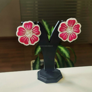 Pendientes Colgantes de Torre con Cuentas de Resina Clásicas Hechos a Mano, con Flores Coloridas, Unisex, Cuentas de Semillas, para Fiesta, Tamaño Personalizado - Product Image 2