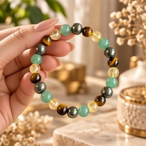 Bracelet en Pyrite Naturelle, Œil de Tigre, Aventurine Verte et Citrine – Bijoux en Cristal de Guérison pour la Richesse et l'Abondance – Vente en Gros - Product Image 2