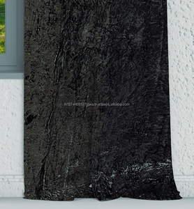 Luxurious Black Boho Heavy Velvet <b>Extra</b> <b>Long</b> <b>Curtains</b> Custom Window Treatment Blackout Drapes for Living Room - Product Image 3