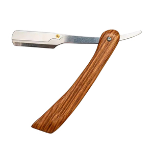 Professional <b>Single</b> <b>Blade</b> Grooming Barber <b>Razor</b> Stainless Steel <b>Blade</b> Wooden Handle Salon Straight Equipment for Barber Use - Product Image 5