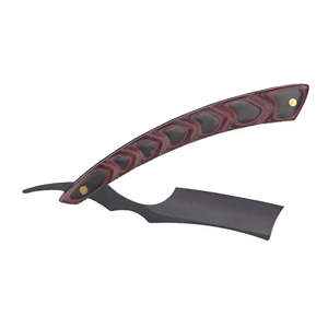 มีดโกนหนวดสำหรับร้านตัดผมมืออาชีพด้ามจับทำจากไม้ใบมีดโกนแบบตรง - Product Image 5