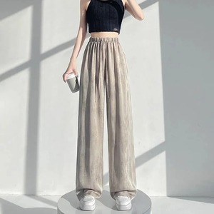 High Waist Loose Wide Leg Pants Women Summer 100% Cotton Breathable Quick Dry Tie Dye Elastic Waist Full Length Casual <b>Trousers</b> - Product Image 6