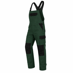 Unisex Green Heavy Duty Polyester Cotton <b>Work</b> Coveralls Black Reinforced Knees Pockets Abrasion Resistant Utility <b>Construction</b> - Product Image 5
