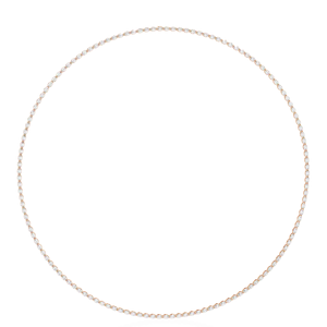 10K 14K 18K Rose Gold Tennis <b>Necklace</b> Featuring East West Oval Cut Lab Grown Diamonds for Elegant Women’s <b>Statement</b> <b>Necklace</b> - Product Image 3