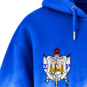 Sudadera con Capucha Oversize para Mujer Sigma Gamma Rho, Color Negro y Blanco, con Letras Griegas Personalizadas, Estilo Casual y Urbano - Product Image 5