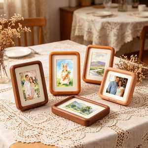 Wooden Photo <b>Frames</b> Rectangle Rustic Handmade Tabletop Display With Personalized Engraving For Home Decor - Product Image 1