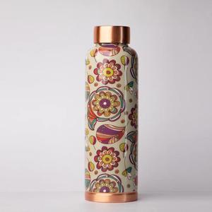 Copper Double Wall Eco-Friendly Printed Hammered Finished Outdoor <b>Water</b> <b>Bottle</b> Easy Carry <b>Buy</b> Direct Indian Supplier <b>Bulk</b> Price - Product Image 1