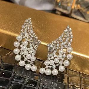 Boucles d'oreilles en perles d'eau douce de haute qualité 6-7 mm, cristal, luxe léger, accessoire naturel à forte luminosité, niche, sensation haut de gamme - Product Image 2