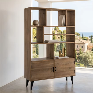 Lily Modern <b>Solid</b> <b>Wood</b> Eco-Friendly <b>Bookcase</b> with Natural Finish for Home Hotel & Farmhouse Interior Projects - Product Image 3