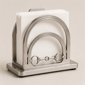 Porte-serviettes en métal haut de gamme en forme de fer à cheval, conçu avec une élégante forme inspirée de l'équitation et des détails raffinés de mors de cheval - Product Image 6