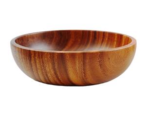 Bol de service en bois pour salades et fruits 9 pouces Plateau de bol à salade le plus vendu Taille personnalisée Fabriqué en Inde - Product Image 1