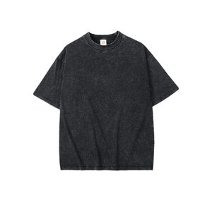 Camiseta de hombre de algodón puro de 280 g, estilo urbano, lavado desgastado, manga corta, cuello redondo, corte holgado, novedad 2026 - Product Image 2