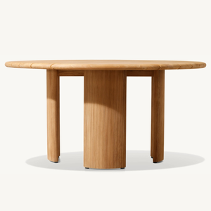 Mesa redonda de madera de teca con un estilo minimalista moderno, adecuada para el comedor en casa o en un restaurante. - Product Image 2