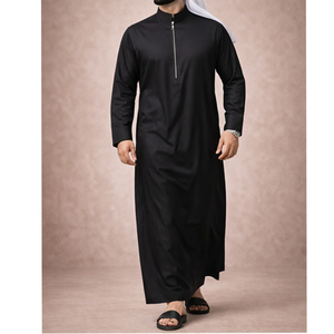 Thobe musulman pour hommes au design simple, vêtements islamiques à manches longues pour les acheteurs en gros - Product Image 6