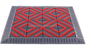 Paillasson robuste avec grattoir à boue, adapté aux patios, garages, entrées et sols en plastique antidérapants emboîtables - Product Image 5