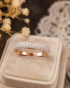 แหวนทองคำขาว 14k ชุบทองคำชมพู ประดับเพชรโมอิสซาไนต์ทรง Eternity แบบฝังเพชรเต็มวง สำหรับผู้หญิง สไตล์คลาสสิกสำหรับงานแต่งงาน - Product Image 1