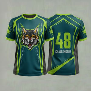 Unisex Short Sleeve Polyester T-Shirt Sublimation Print Wolf Design Fitted Quick Dry Sport Apparel Challenges 48 - Product Image 1