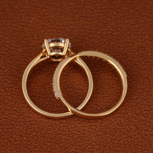 2.00 Carat Round Cut Lab Grown Diamond Solitaire Engagement Ring Matching Round Diamond half eternity <b>Wedding</b> Band Bridal Rings - Product Image 4