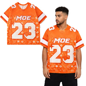 Camiseta Deportiva ODM Estilo Retro, Tejido de Poliéster, Diseño Personalizado Naranja Brillante, Jersey de Malla, Jersey de Fútbol Americano, Ropa Deportiva - Product Image 4