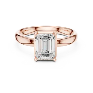 Bague de fiançailles solitaire en diamant de laboratoire taille émeraude 1,5 ct 7,50x5,50 mm, sertie à griffes, tige fine et confortable, design intemporel pour mariée - Product Image 3